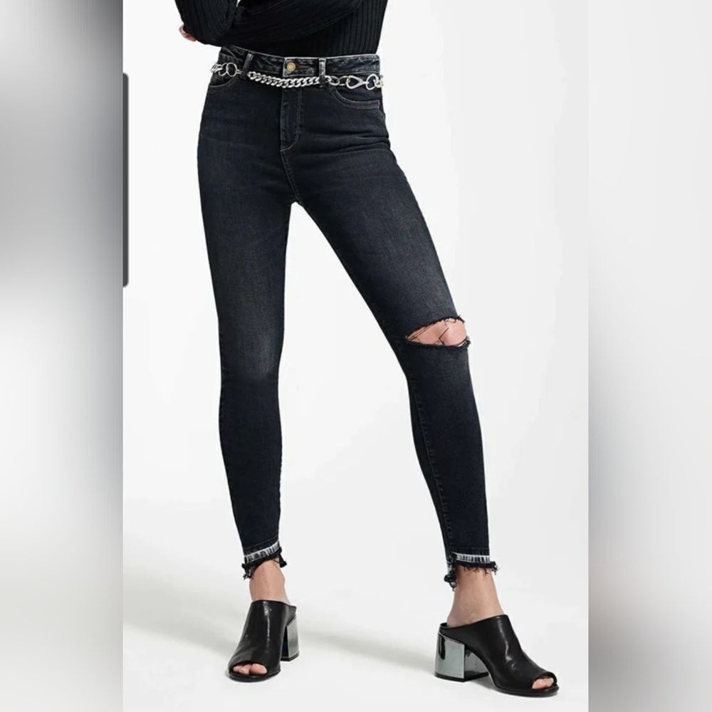 Dl1961 Chrissy Skinny Frayed Hem Jeans Sz 26